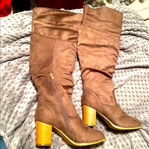 Ruched Over-The-Knee Boots 9 Wide Calf
